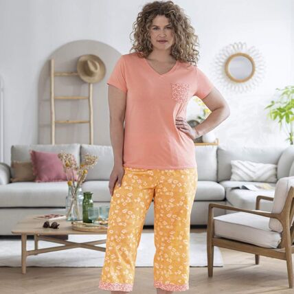 Pantalon de pyjama 7/8eme abricot