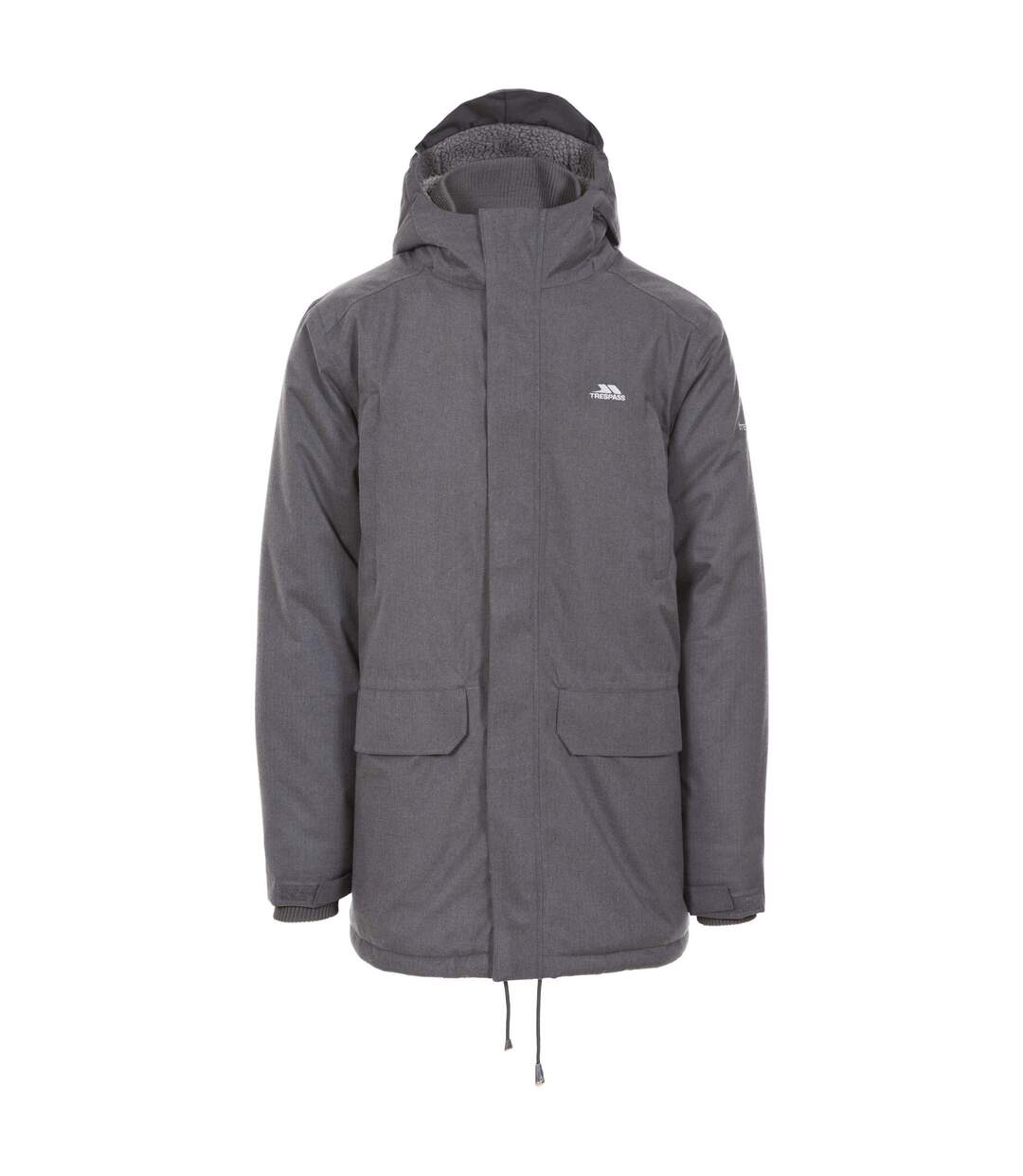 Mens Glover Waterproof Jacket Dark Grey Marl Trespass-2