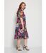 Robe courte évasée imprimé floral-1