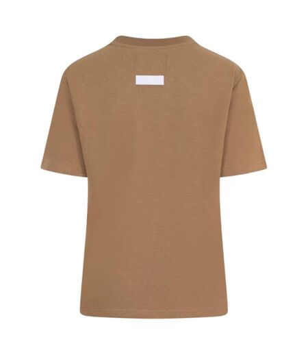 Womens/ladies Oversized Boyfriend T-shirt Mocha Blank Essentials