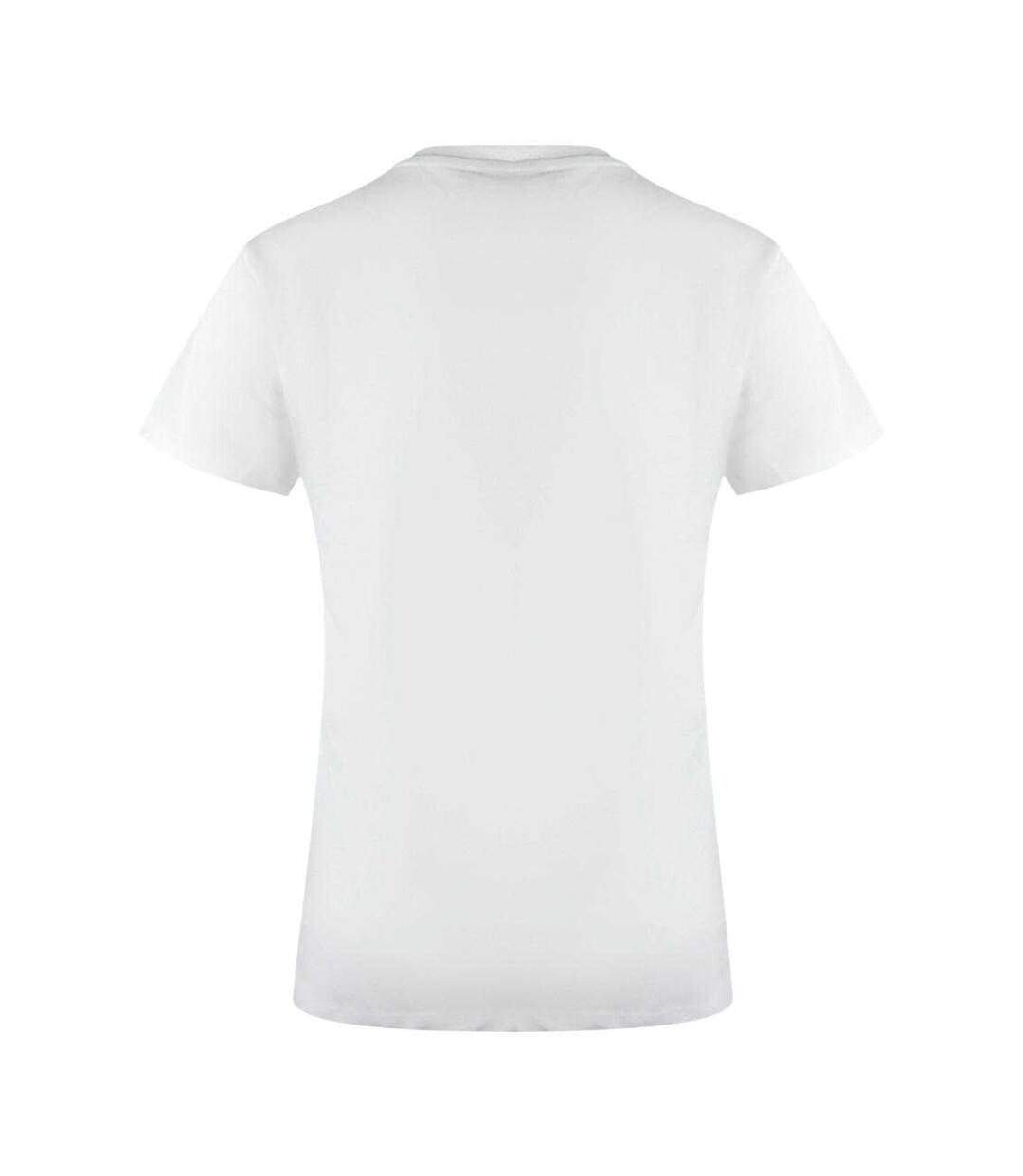 Womens/ladies Shiny Heart Cotton Slim T-shirt White Love Moschino-2