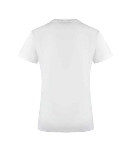 Womens/ladies Shiny Heart Cotton Slim T-shirt White Love Moschino