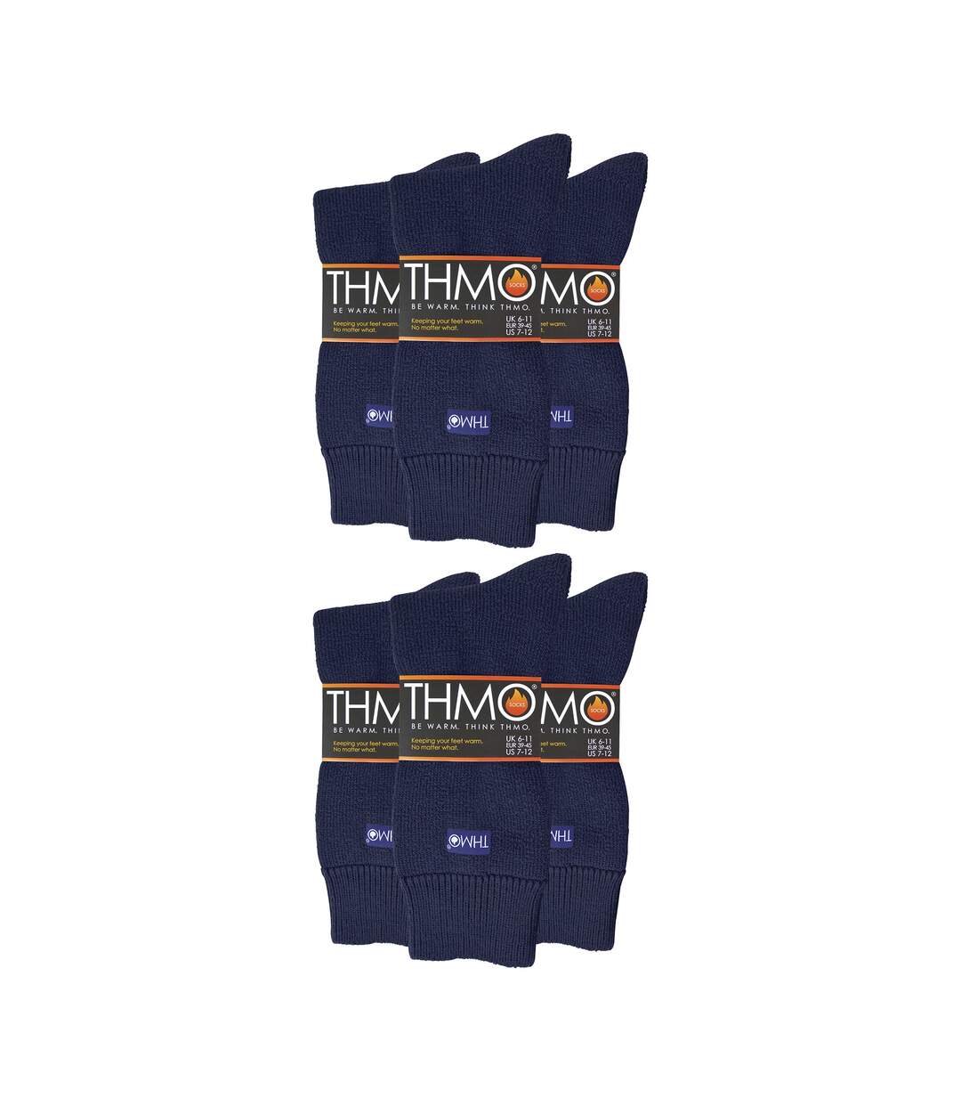 Chaussettes antidérapantes doublées polaire pour homme THMO - Lot de 6-2