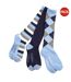Lot De 3  Chaussettes Hauteur Genoux Adulte Bleu Marine Bleu Ciel Dublin-1
