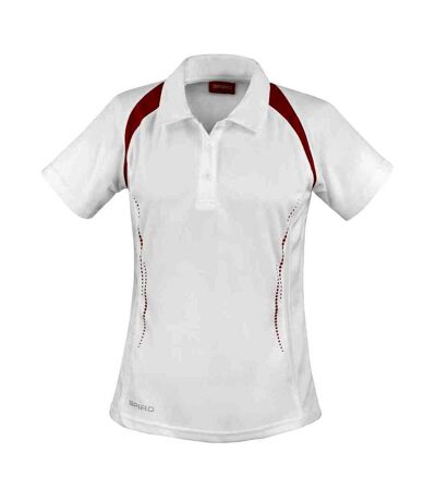 Spiro Womens/Ladies Team Spirit Polo Shirt (White/Red) - UTPC6454