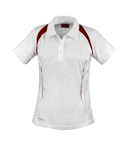Spiro Womens/Ladies Team Spirit Polo Shirt (White/Red) - UTPC6454