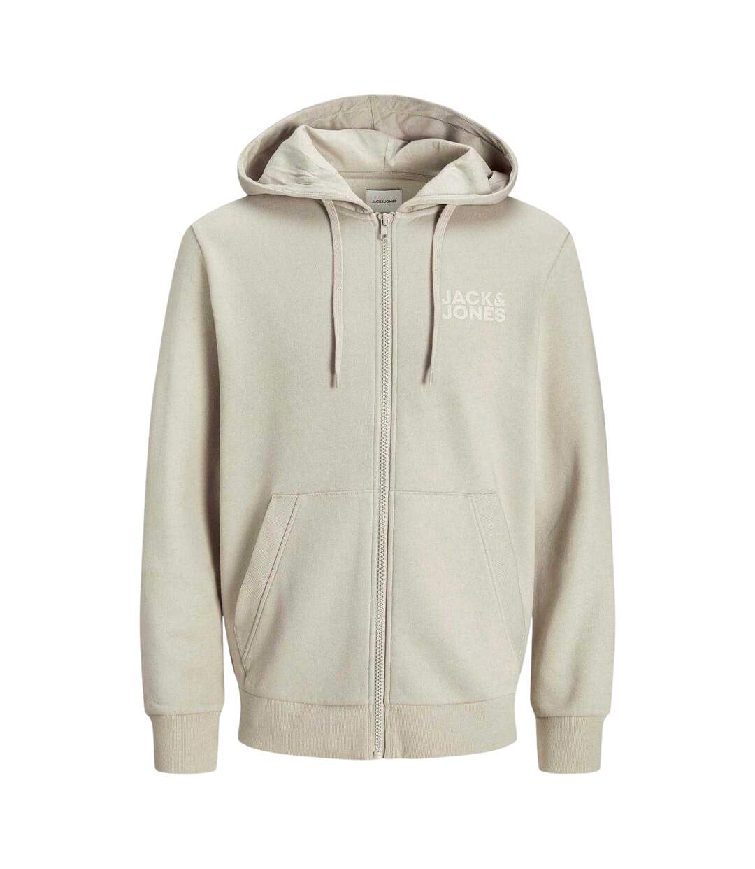 Mens Logo Full Zip Hoodie Moonbeam Jack And Jones-2