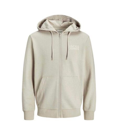 Mens Logo Full Zip Hoodie Moonbeam Jack And Jones