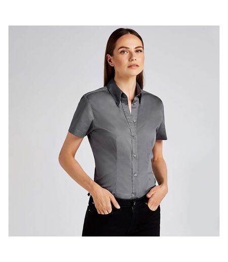 Kustom Kit Ladies Corporate Oxford Short Sleeve Shirt (Charcoal) - UTBC621