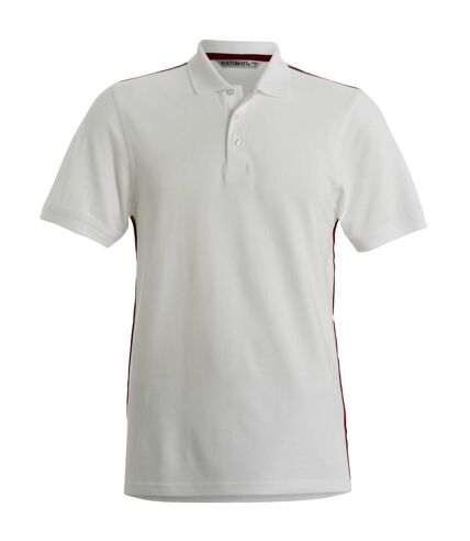 Kustom Kit Mens Team Style Slim Fit Polo Shirt (White/ Red)