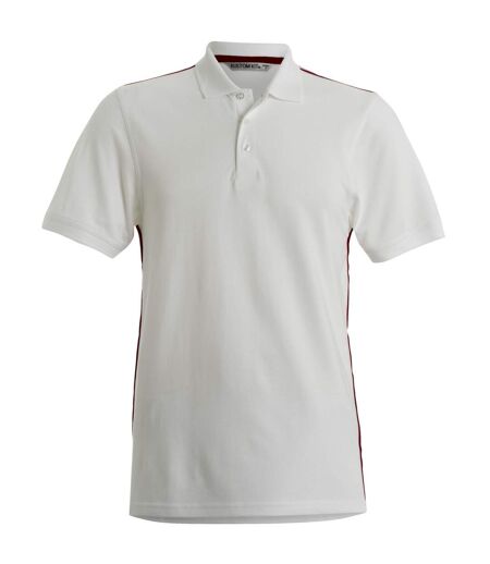 Kustom Kit Mens Team Style Slim Fit Polo Shirt (White/ Red)