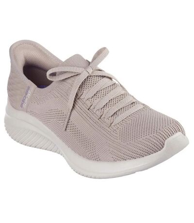 Womens/ladies Ultra Flex 3.0 Brilliant Path Slip-in Trainers Taupe Skechers