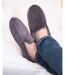 Isotoner Chaussons Mocassins homme ultra confortables et légers, en coton biologique et semelle en cuir-2