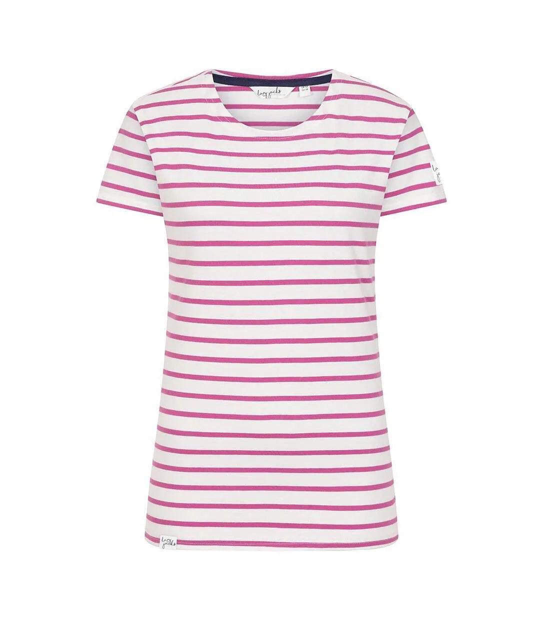 Womens/ladies Breton Top Raspberry Lazy Jacks-1
