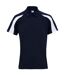 AWDis Just Cool Mens Short Sleeve Contrast Panel Polo Shirt (French Navy/Arctic White)