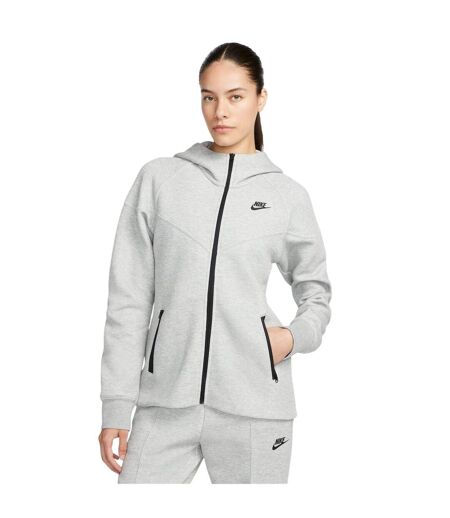 Womens/ladies Windrunner Tech Fleece Full Zip Hoodie Grey Nike