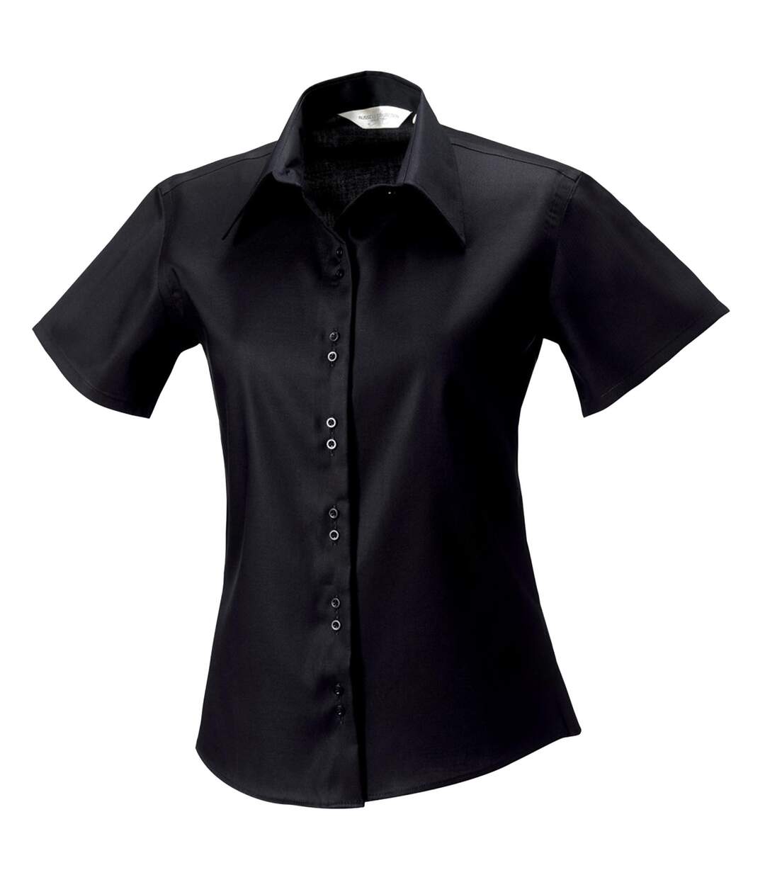 Collection Chemisier À Manches Courtes Sans Repassage Femme Noir Russell-3