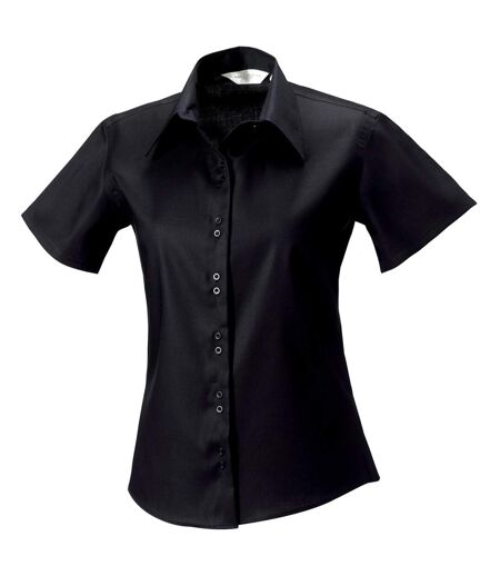 Collection Chemisier À Manches Courtes Sans Repassage Femme Noir Russell
