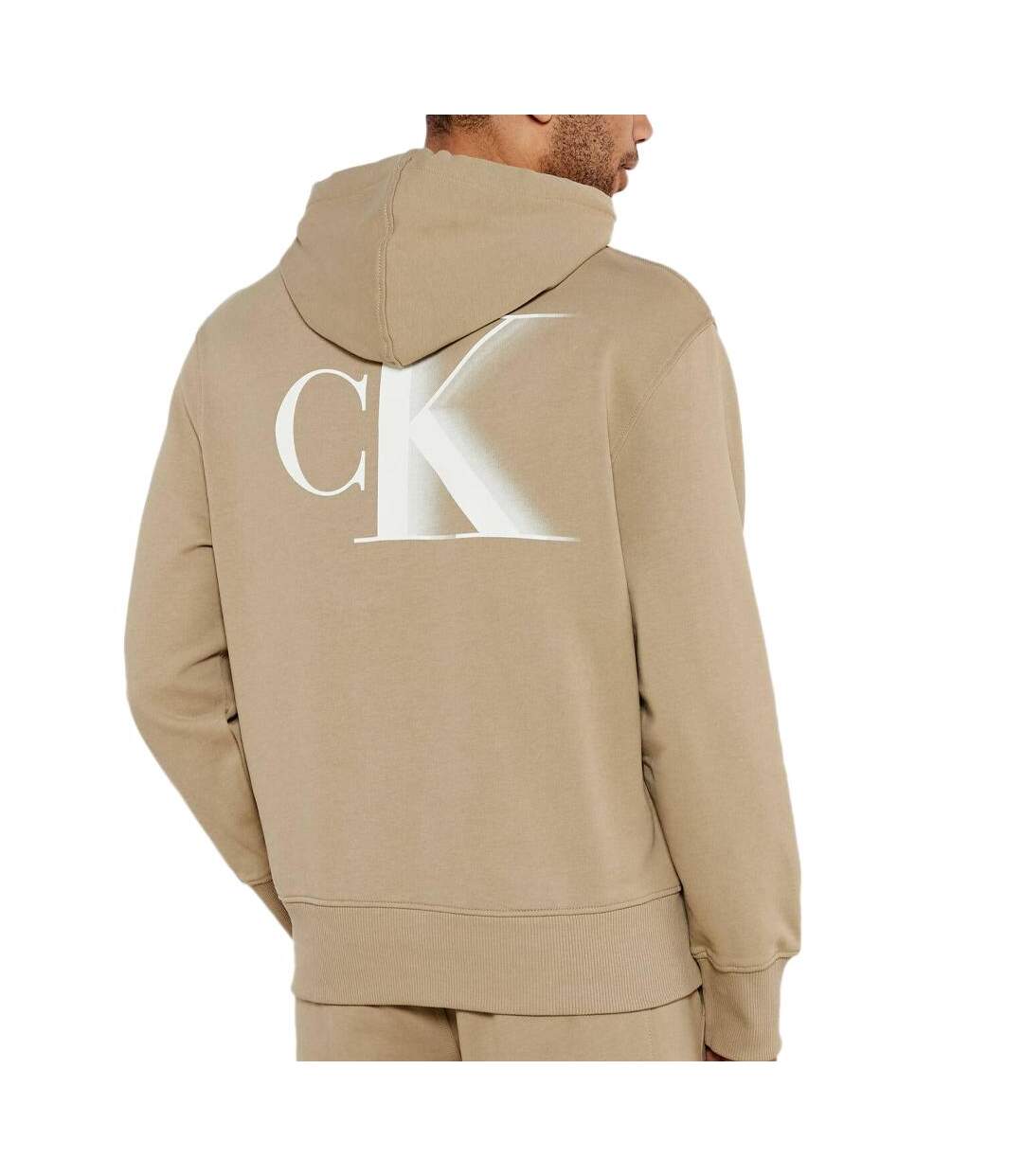 Sweat marron clair homme calvin klein jeans bold - l-2