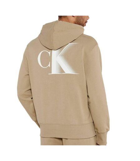 Sweat marron clair homme calvin klein jeans bold - l