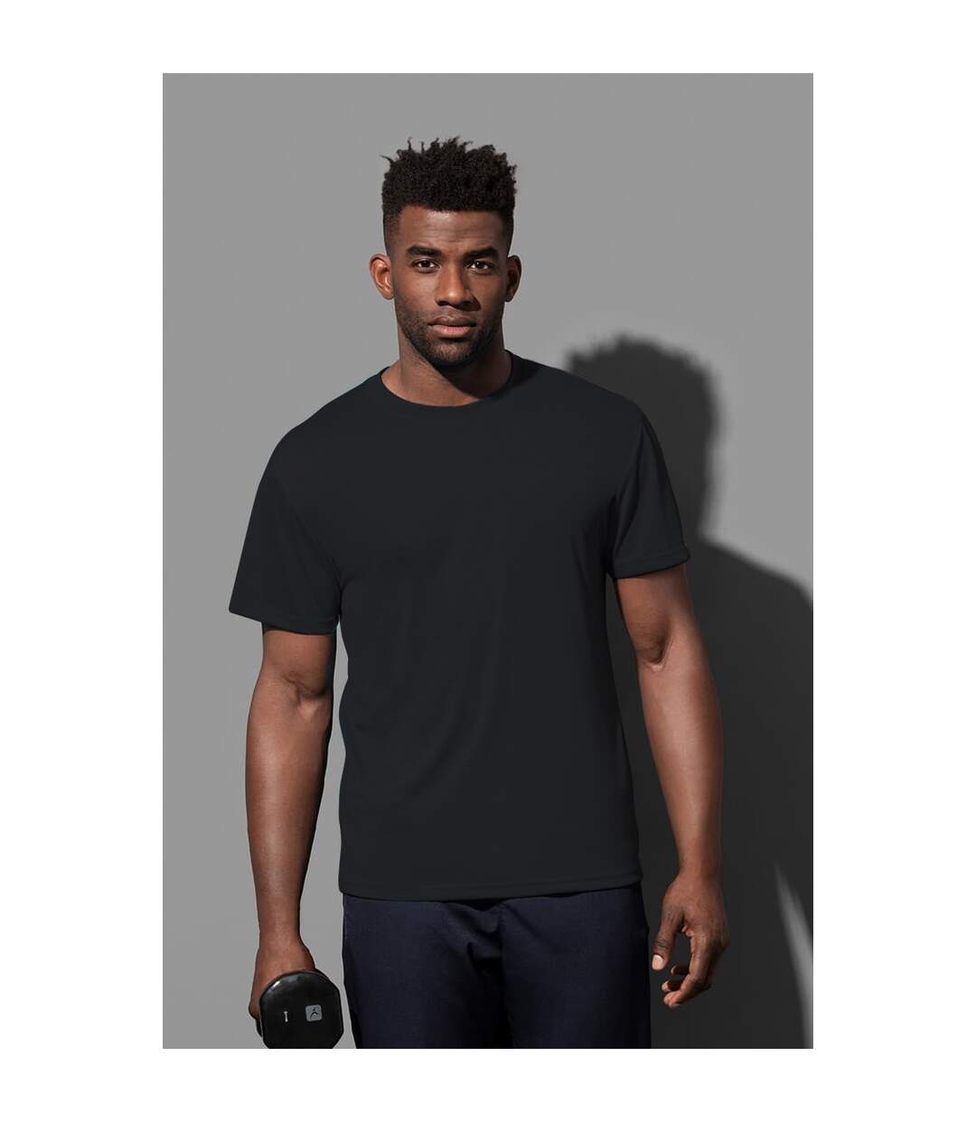 T-shirt hommes noir Stedman-2