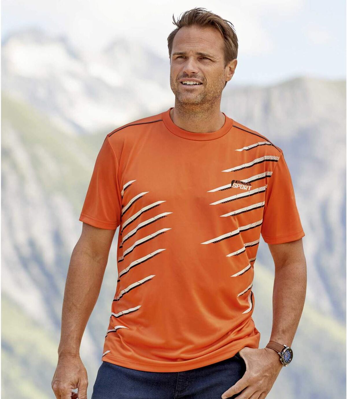 2er-Pack T-Shirts mit Grafikmotiv Atlas For Men