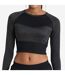 Womens/ladies pro training long-sleeved crop top silver grey marl Umbro-4