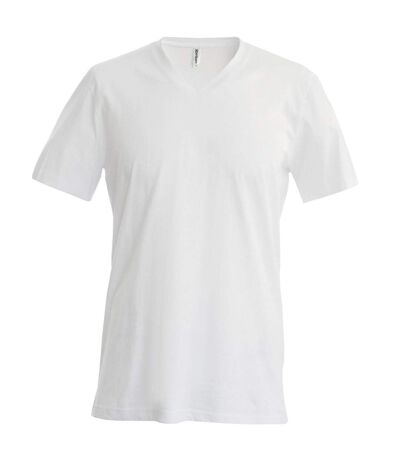 T-shirt à manches courtes et col en v coupe cintrée  pour homme blanc Kariban