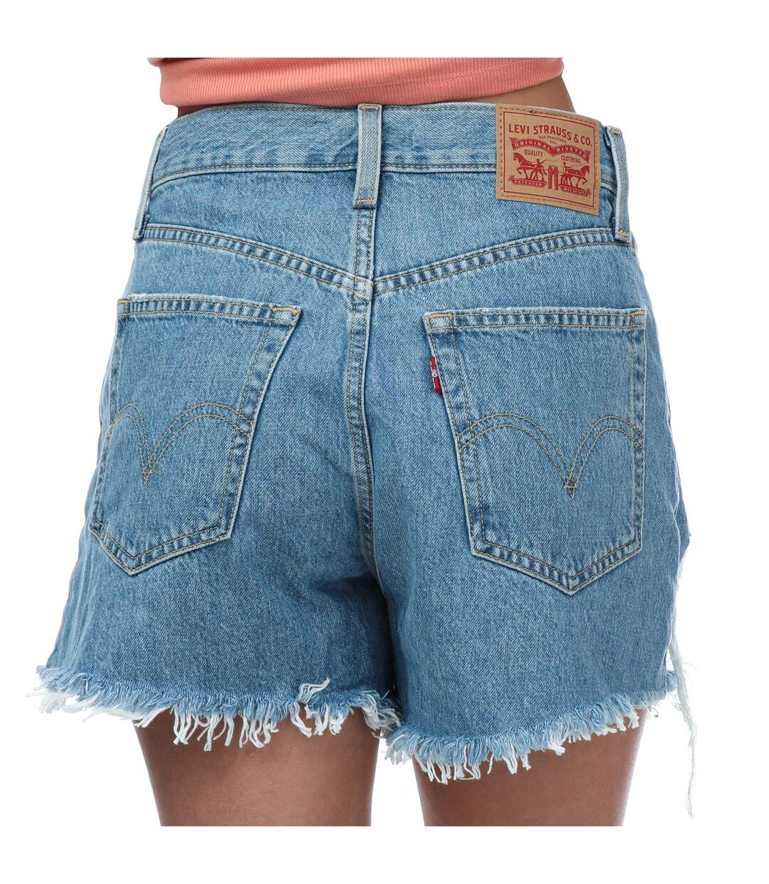 Short Femme Bleu Denim Levis-2