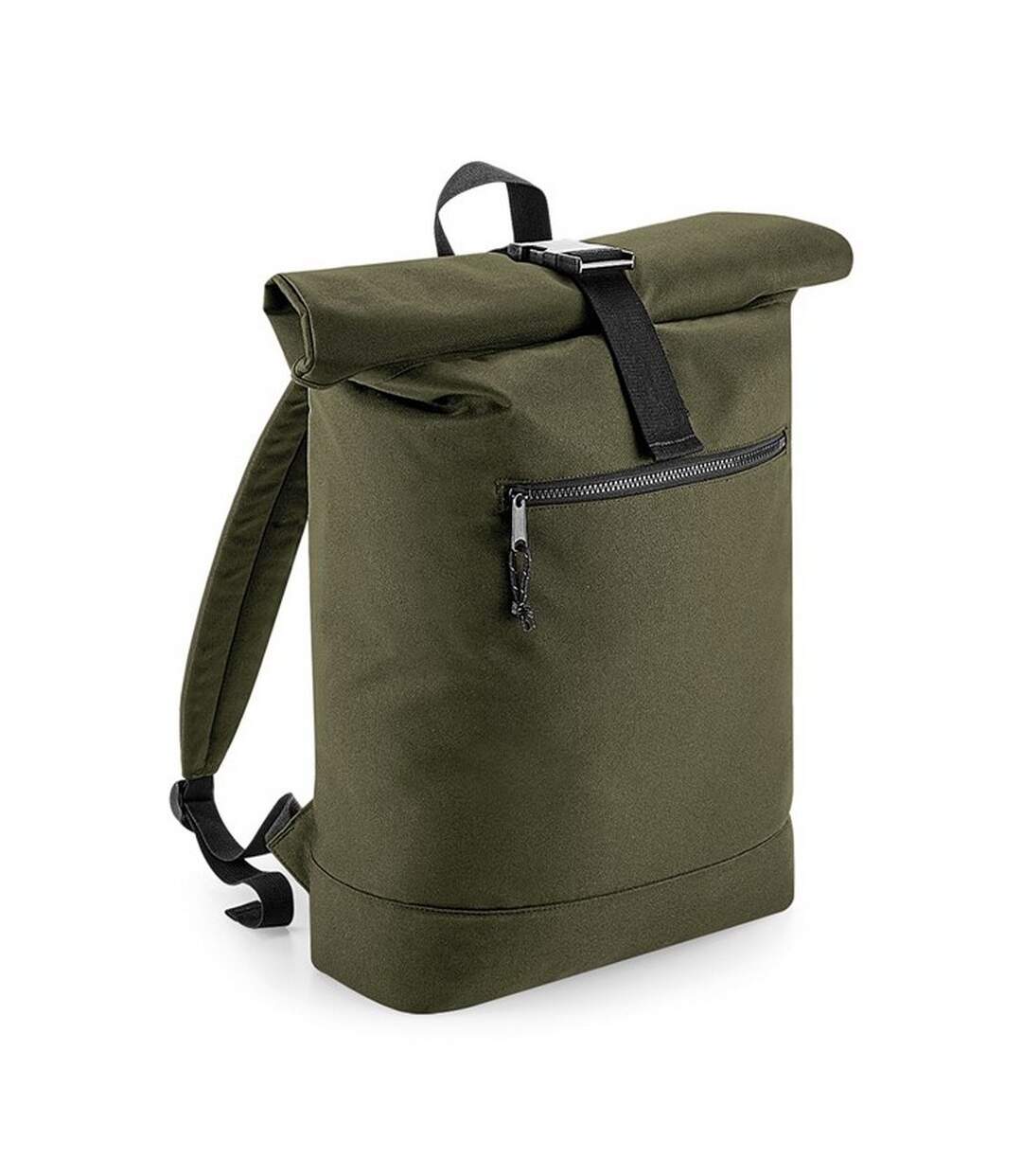 Rolled top recycled backpack one size military green Bagbase