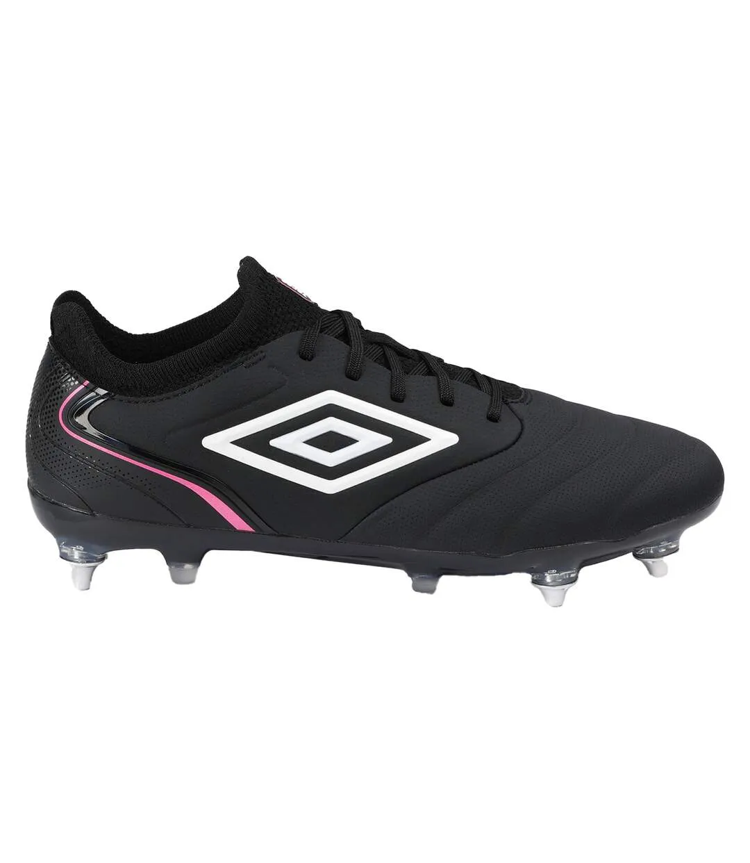 Mens Tocco V Pro Soft Ground Football Boots Black White Pink Glow Umbro-1