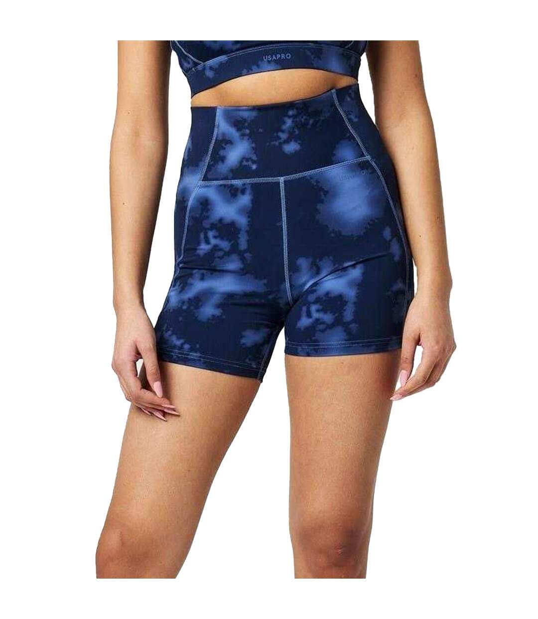 Womens/ladies Tie Dye Shorts Navy USA-3