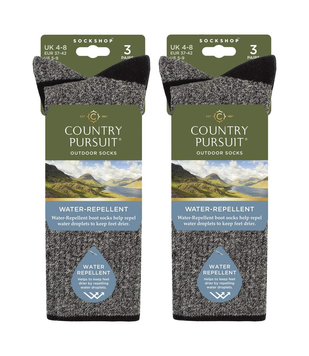6 Pairs Ladies Water Repellent Midweight Outdoor Socks for Hiking & Walking-2