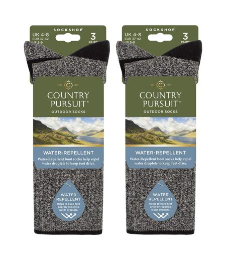 6 Pairs Ladies Water Repellent Midweight Outdoor Socks for Hiking & Walking