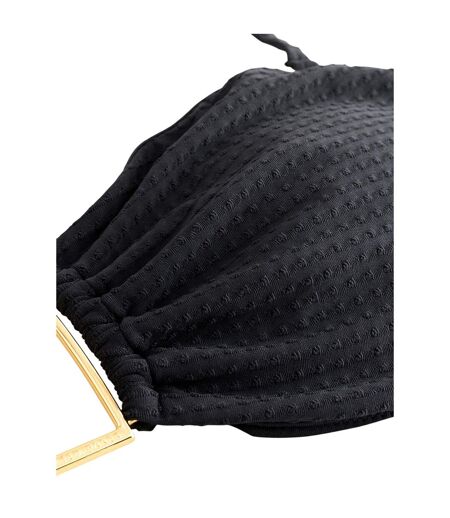 Womens/ladies Bar Tie Up Bikini Top Black Ted Baker
