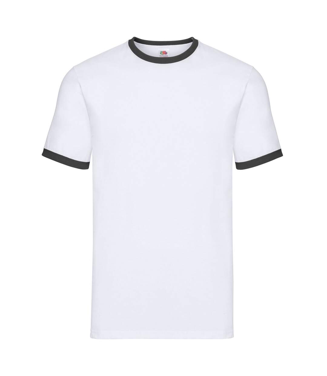 T-shirt Adulte Blanc Noir Fruit Of The Loom-1