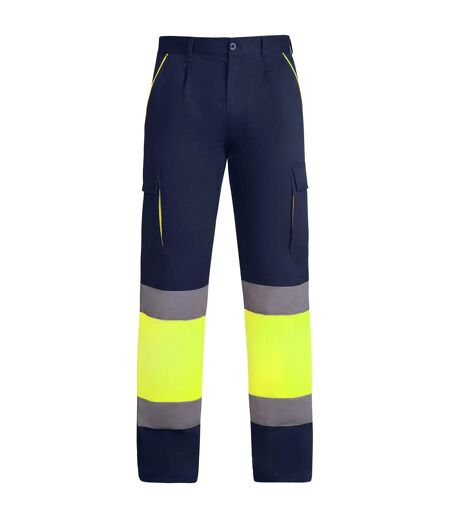 Pantalon Enix Homme Bleu Marine Jaune Fluo Roly Workwear
