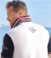 Men's Stretchy Piqué Polo Shirt - White Navy Atlas For Men