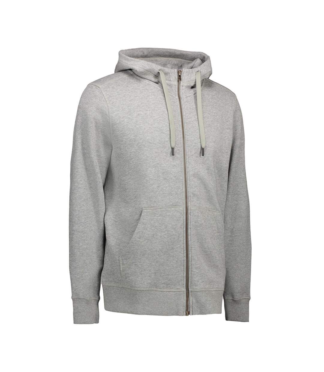 Unisex Core Full Zip Hoodie Grey Melange ID-1