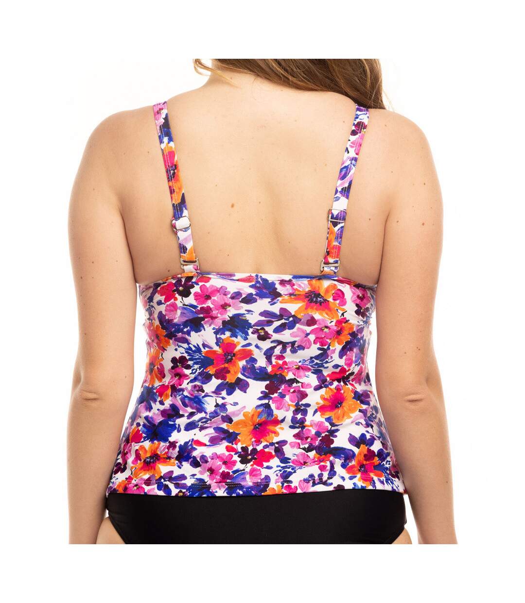 Maillot de Bain Tankini Mauve/Fleurs Femme Sun Project 2587-2