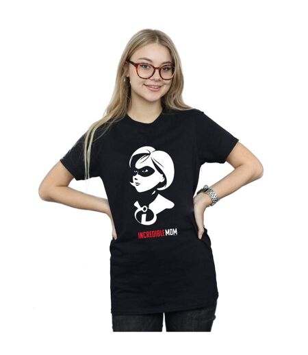 Disney Womens/Ladies The Incredibles Incredible Mom Cotton Boyfriend T-Shirt (Noir) - UTBI41864