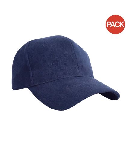 Result Pro Style Heavy Brushed Cotton Baseball Cap (Pack of 2) (Navy Blue) - UTBC4241