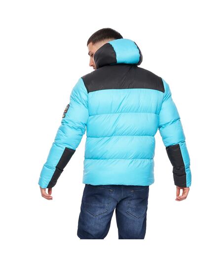 Mens chemerley hooded jacket turquoise/black Crosshatch