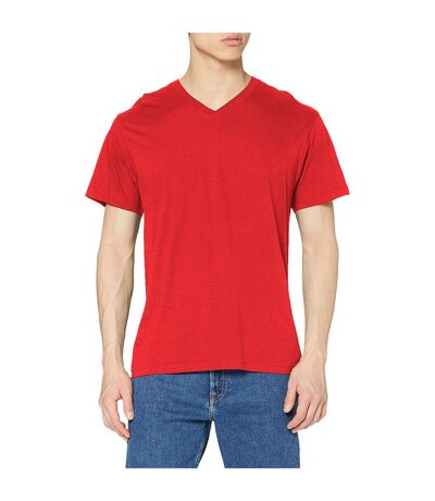 Mens Classic V Neck Tee Scarlet Red Stedman