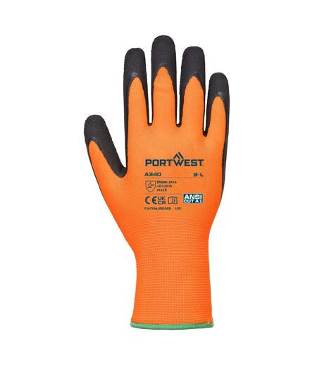 Portwest A340 Hi-Vis Latex Grip Gloves (Orange/Black) (L) - UTPW572