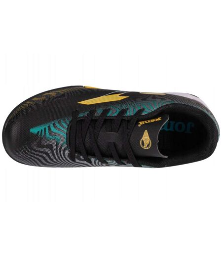 Childrens/kids Evolution Artificial Ground Football Boots Black Yellow Joma