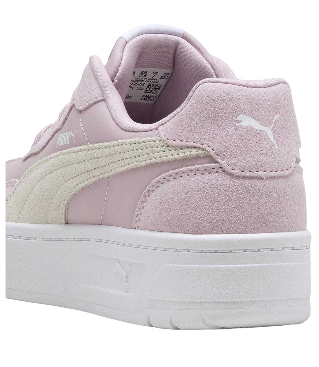 Womens/ladies Court Lally Skye Leather Platform Trainers Rose White Puma-4