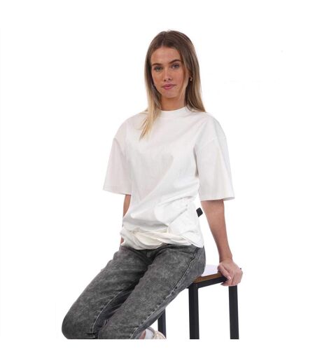 Womens/ladies Arrow Cotton Twisted Hem T-shirt White Off White