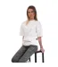 Womens/ladies Arrow Cotton Twisted Hem T-shirt White Off White-2