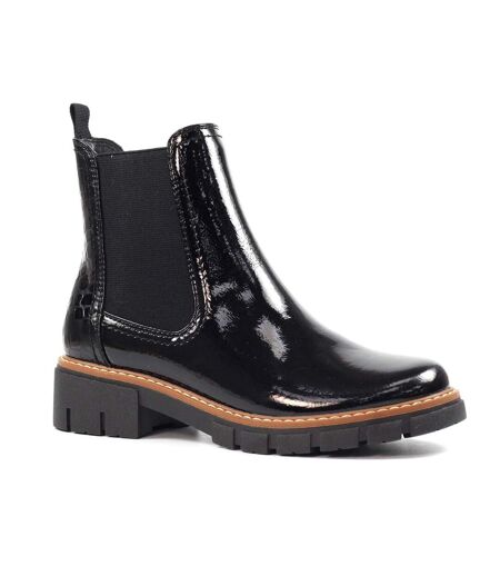 Bottines Motif/style Verni Peace Femme Noir Lunar